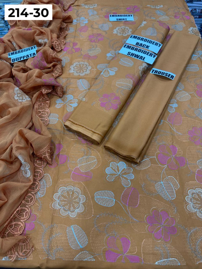 VOL 214 | DS 30 | LAWN LUXURY EMBROIDERED 3PC