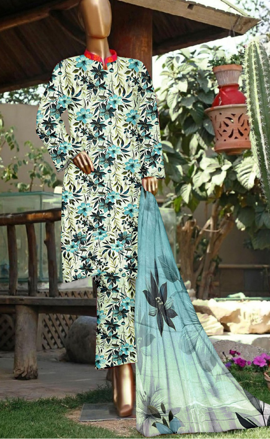 VOL 144 | DS 01 | DIGITAL PRINTED LAWN 3PC VOIL LAWN DUPATTA