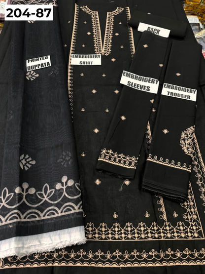 Vol 204 | DS 87 | LAWN EMBROIDERED THREE PIECE COLLECTION