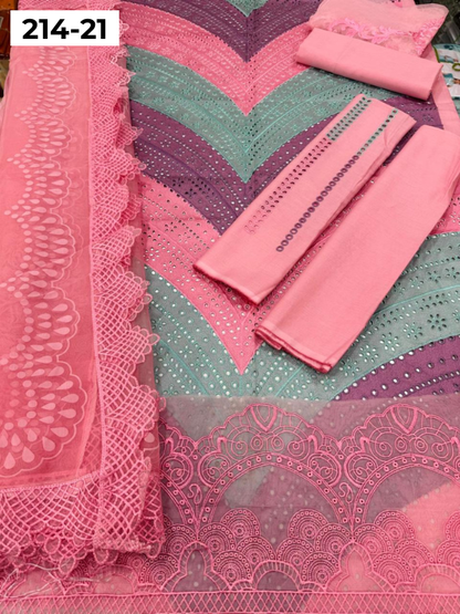 VOL 214 | DS 21 | LAWN LUXURY EMBROIDERED 3PC