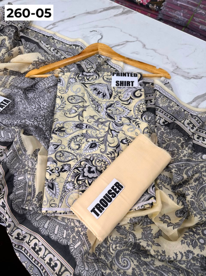 VOL 260 | DS 05 | Madham By Lala | DIGITAL PRINTED LAWN THREE PIECES