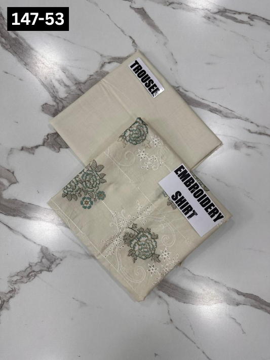 VOL 147 | DS 53 | EMBROIDERED COTTON CAMBRIC 2PC