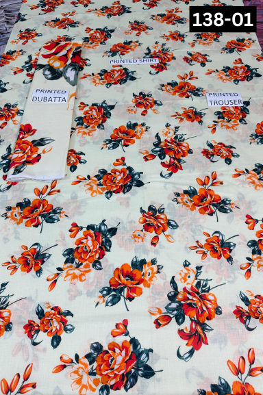 VOL 138 | DS 01 | DIGITAL PRINTED LAWN 3PC VOIL LAWN DUPATTA