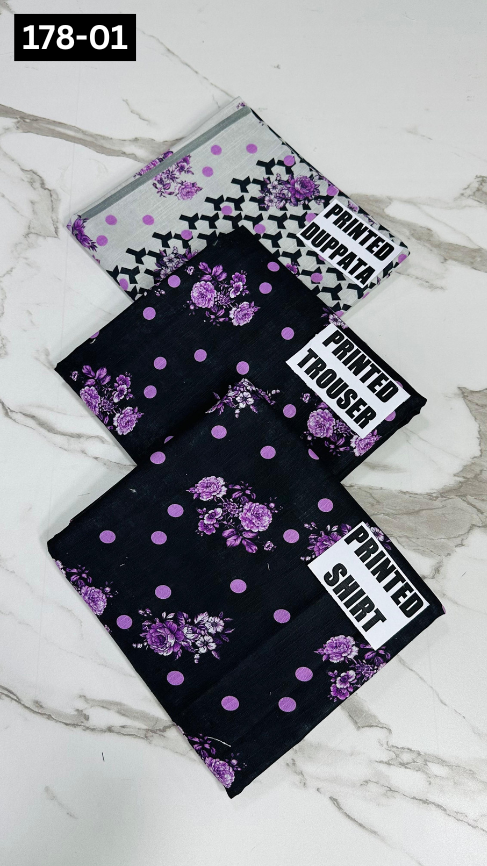 VOL 178 | DS 01 | DIGITAL PRINTED KHADDAR 3PC KHADDAR DUPATTA