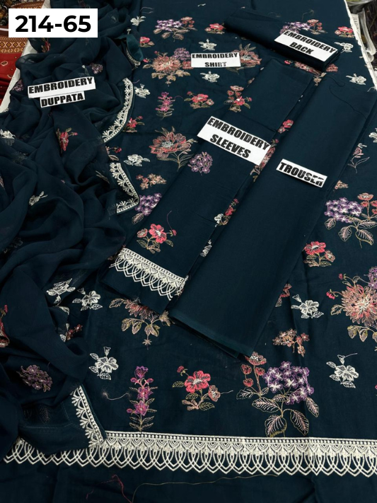 VOL 214 | DS 65 | LAWN LUXURY EMBROIDERED 3PC