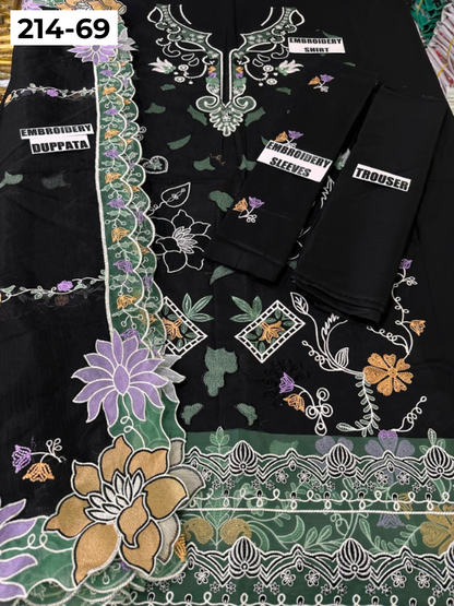 VOL 214 | DS 69 | LAWN LUXURY EMBROIDERED 3PC