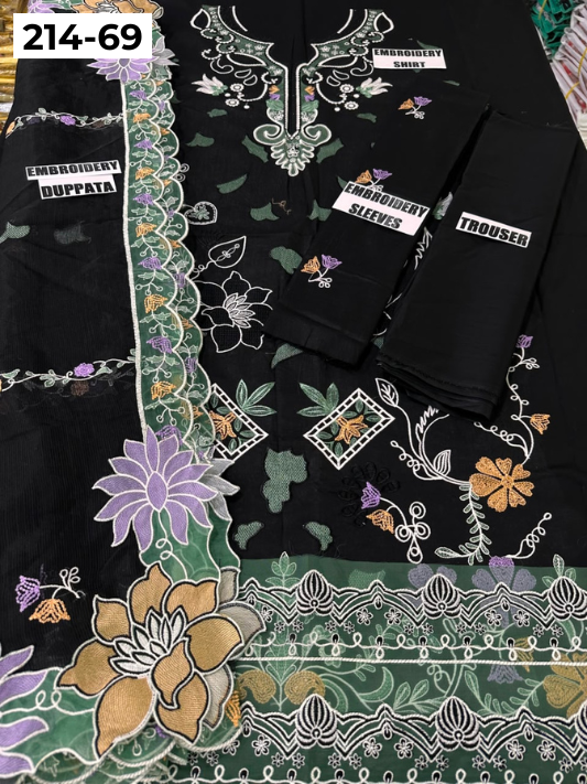VOL 214 | DS 69 | LAWN LUXURY EMBROIDERED 3PC