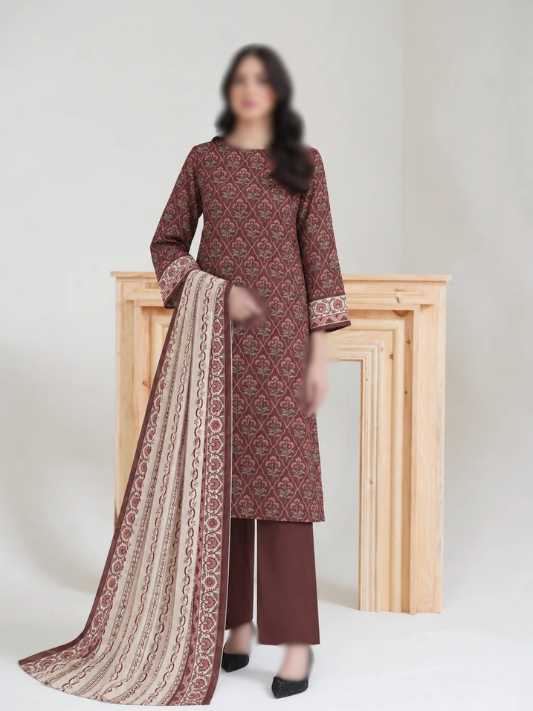 VOL 287 | 01 | NOORIA BY SHANAYA | DIGITAL PRINTED 3PC CORDUROY KHADDAR SUIT | PRINTED SHIRT, TROUSER & DUPATTA