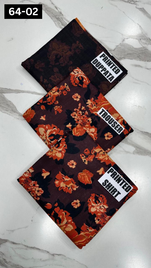 VOL 64 | DS 02 | DIGITAL PRINTED KHADDAR 3PC KHADDAR DUPATTA