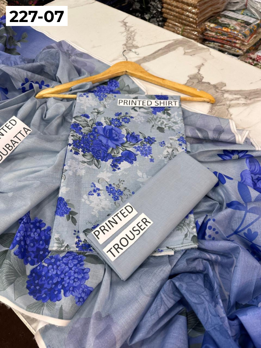VOL 227 | DS 07 | DIGITAL PRINTED LAWN 3PC PRINTED LAWN SHIRT PLAIN TROUSER PRINTED LAWN DUPATTA