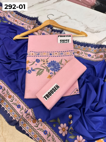 VOL 292 | 01 | AEENA BY SHANAYA | DIGITAL PRINTED 3PC CORDUROY KHADDAR SUIT | PRINTED SHIRT, TROUSER & DUPATTA