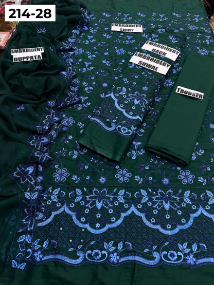 VOL 214 | DS 28 | LAWN LUXURY EMBROIDERED 3PC