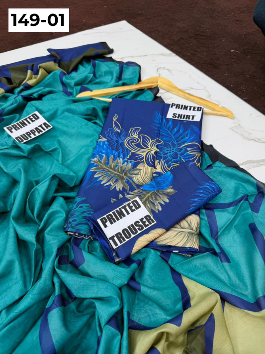 VOL 149 | DS 01 | DIGITAL PRINTED LAWN 3PC VOIL LAWN DUPATTA