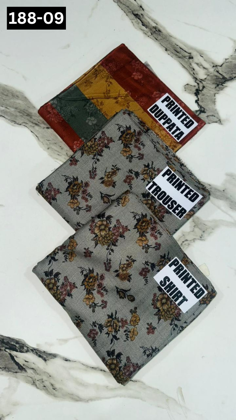 VOL 188 | DS 09 | DIGITAL PRINTED DHANAK 3PC DHANAK DUPATTA