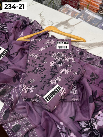 VOL 234 | DS 21 | Baroque | DIGITAL PRINTED LAWN THREE PIECES