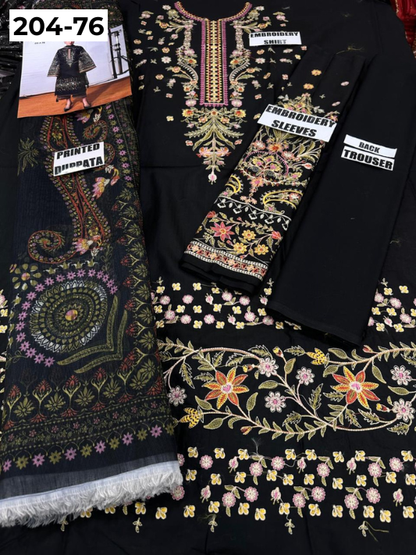 Vol 204 | DS 76 | LAWN EMBROIDERED THREE PIECE COLLECTION