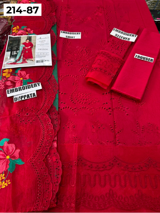 VOL 214 | DS 87 | LAWN LUXURY EMBROIDERED 3PC