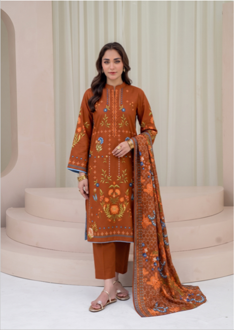 VOL 273 | DS 01 | SARAH | DIGITAL PRINTED 3PC VISCOS SHIRT, DYED TROUSER, PRINTED VISCOS DUPATTA