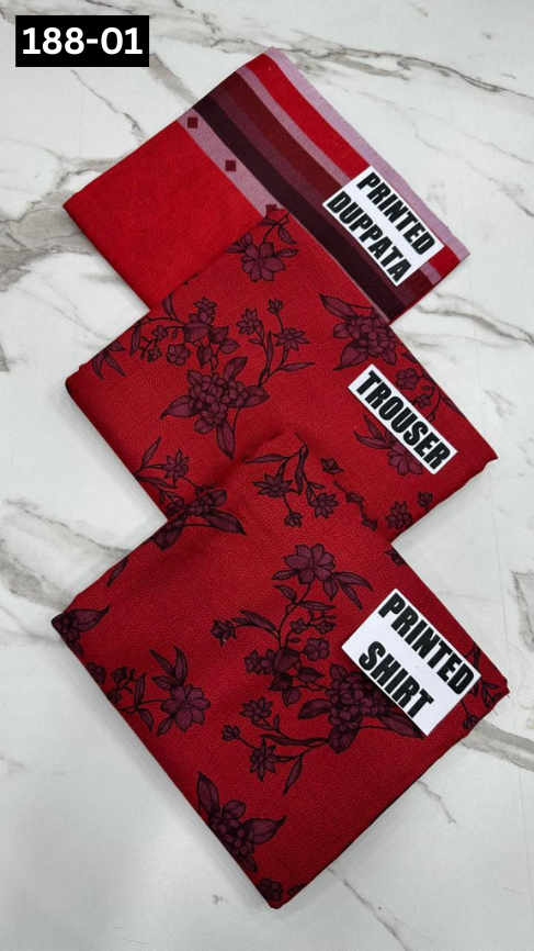 VOL 188 | DS 01 | DIGITAL PRINTED DHANAK 3PC DHANAK DUPATTA