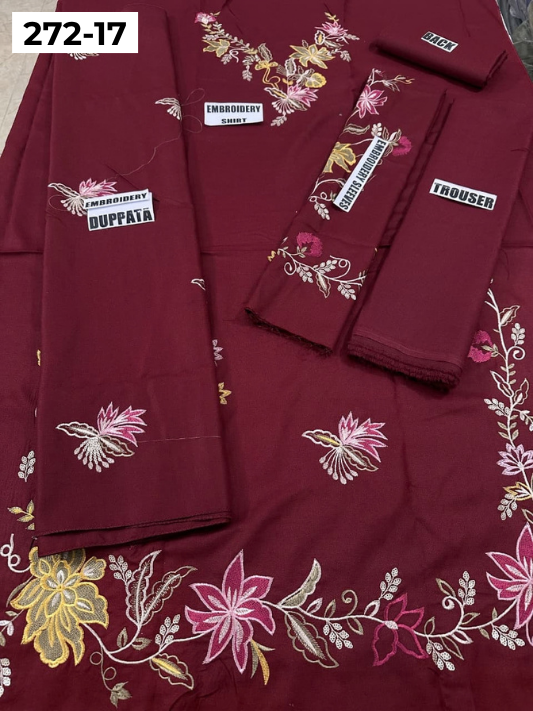 VOL 272 | DS 17 | DHANAK CHAMKI LUXURY EMBROIDERY 3PC