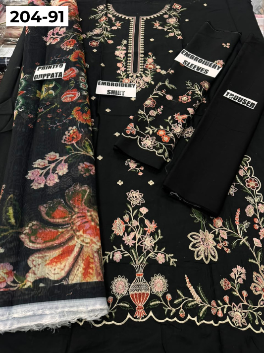 Vol 204 | DS 91 | LAWN EMBROIDERED THREE PIECE COLLECTION