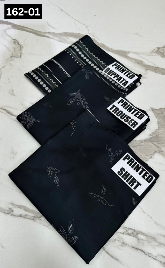 VOL 162 | DS 01 | DIGITAL PRINTED LINEN 3PC LINEN DUPATTA