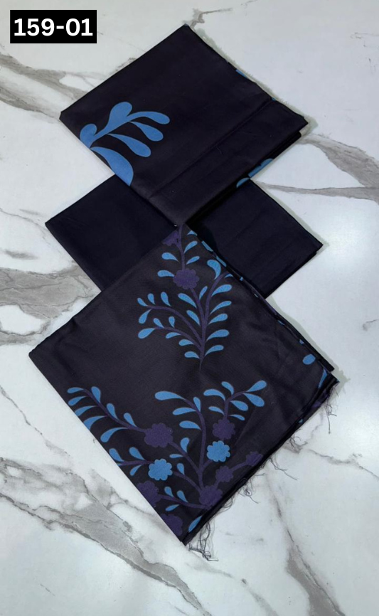 VOL 159 | DS 01 | DIGITAL PRINTED LINEN 3PC LINEN DUPATTA