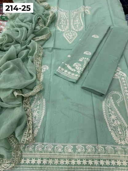 VOL 214 | DS 25 | LAWN LUXURY EMBROIDERED 3PC