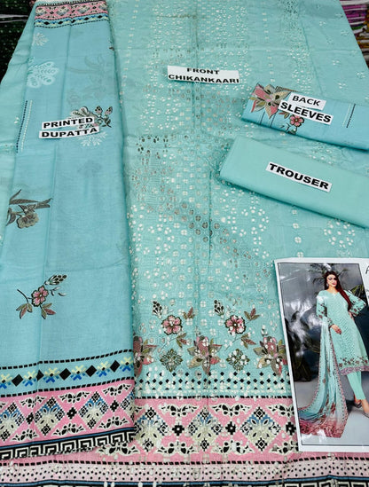 VOL 10 | DS 04 | DIGITAL PRINTED LAWN CHIKANKARI 3 PC