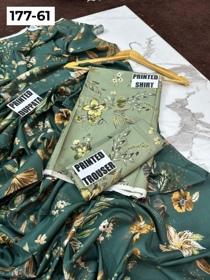 VOL 177 | DS 61 | DIGITAL PRINTED LINEN 3PC LINEN DUPATTA