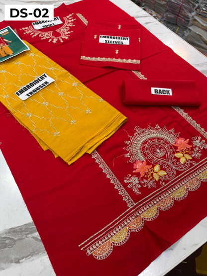 | DS 02-RED | KIDS EMBROIDERED LAWN 2PC