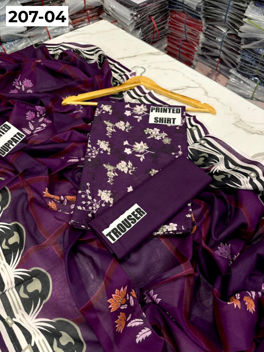 VOL 207 | DS 04 | DIGITAL PRINTED LAWN 3PC LAWN DUPATTA