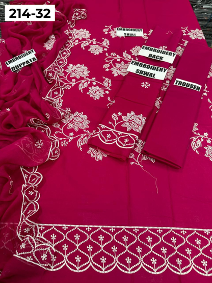 VOL 214 | DS 32 | LAWN LUXURY EMBROIDERED 3PC