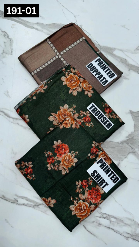 VOL 191 | DS 01 | DIGITAL PRINTED DHANAK 3PC DHANAK DUPATTA