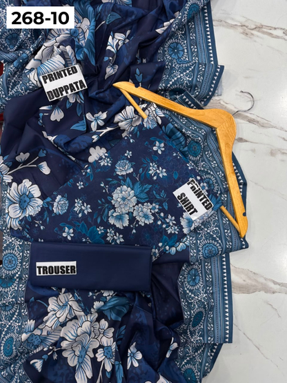 VOL 268 | DS 10 | Mirha LAWN |  DIGITAL PRINTED LAWN 3PC PRINTED LAWN SHIRT PLAIN TROUSER PRINTED LAWN DUPATTA