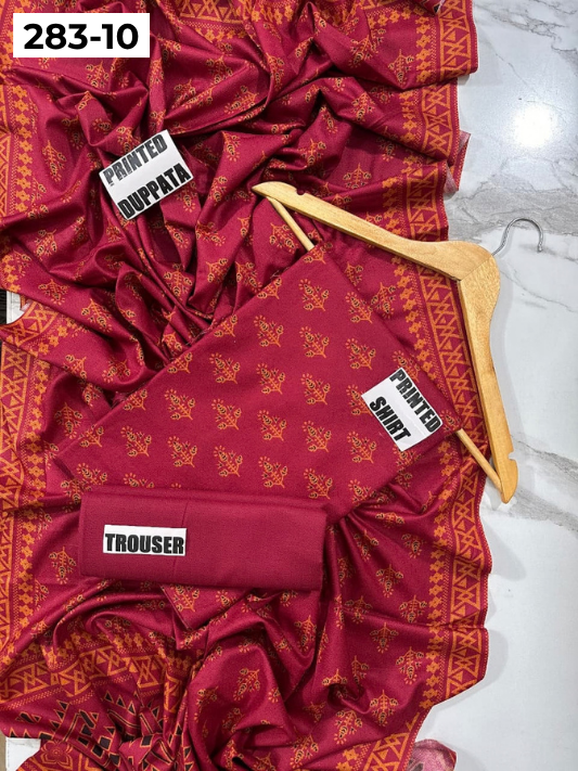 VOL 283 | DS 10 | PREMIUM DHANAK WINTER COLLECTON - DIGITAL PRINTED 3 PIECE SUIT