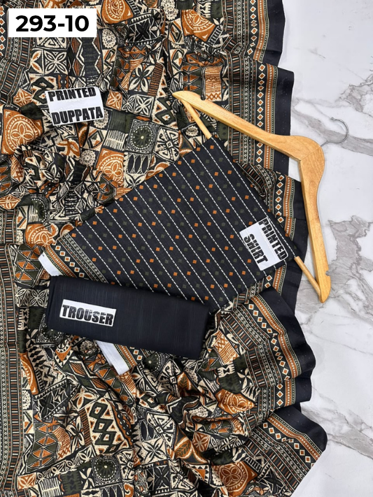 VOL 293 | 10 | DIGITAL PRINTED 3PC KHADDAR SUIT | PRINTED SHIRT, TROUSER & DUPATTA