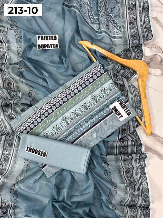 VOL 213 | DS 10 | SHANAYA LAWN DIGITAL PRINTED LAWN SHIRT PLAIN TROUSER VOIL LAWN DUPATTA