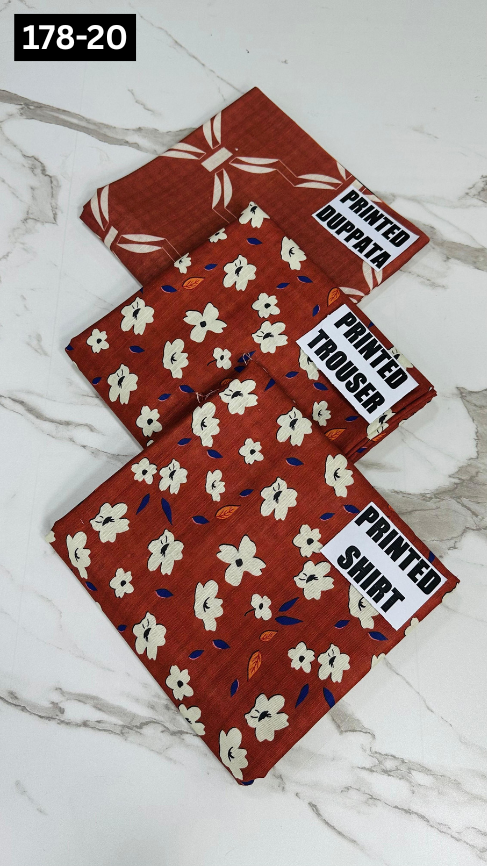 VOL 178 | DS 20 | DIGITAL PRINTED KHADDAR 3PC KHADDAR DUPATTA