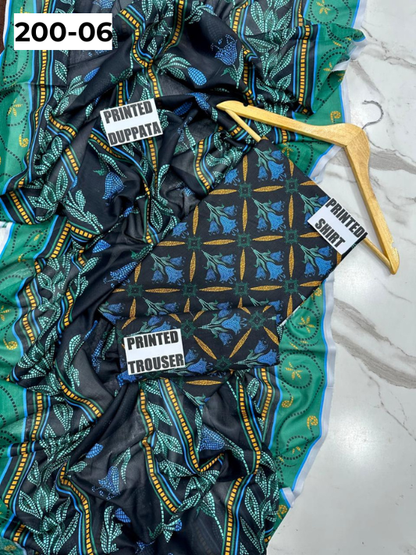 VOL 200 | DS 06 | DIGITAL PRINTED BANADORA LAWN 3PC VOIL LAWN DUPATTA