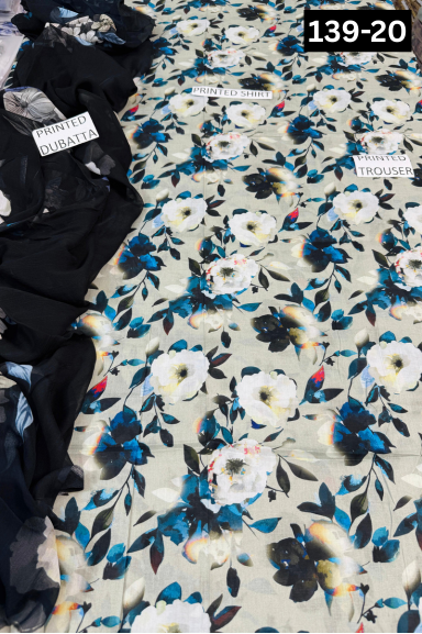 VOL 139 | DS 20 | DIGITAL PRINTED LAWN 3PC BAMBER CHIFFON DUPATTA