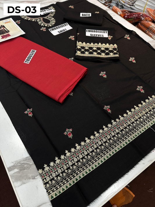 | DS 03-BLACK | KIDS EMBROIDERED LAWN 2PC