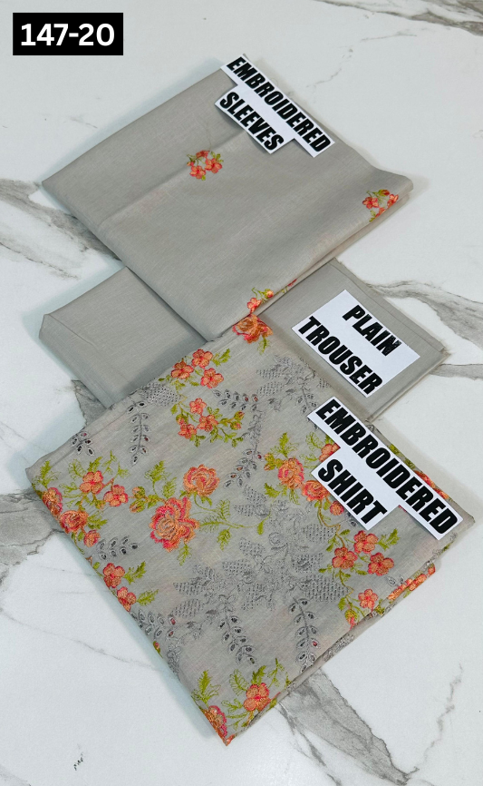 VOL 147 | DS 20 | EMBROIDERED COTTON CAMBRIC 2PC