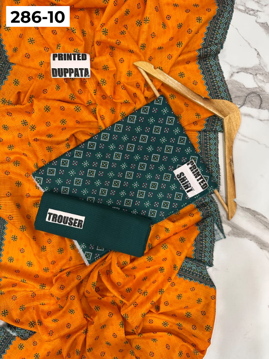 VOL 286 | 10 | BINSAEED | DIGITAL PRINTED 3PC KHADDAR SUIT | PRINTED SHIRT, TROUSER & DUPATTA