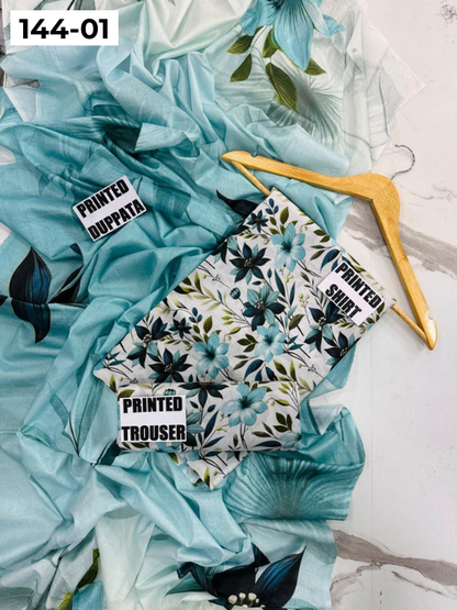 VOL 144 | DS 01 | DIGITAL PRINTED LAWN 3PC VOIL LAWN DUPATTA