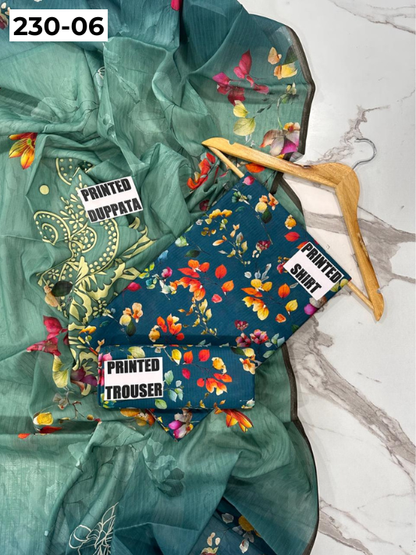 VOL 230 | DS 06 | DIGITAL PRINTED DOBBY LAWN 3PC TANA DORA LAWN DUPATTA