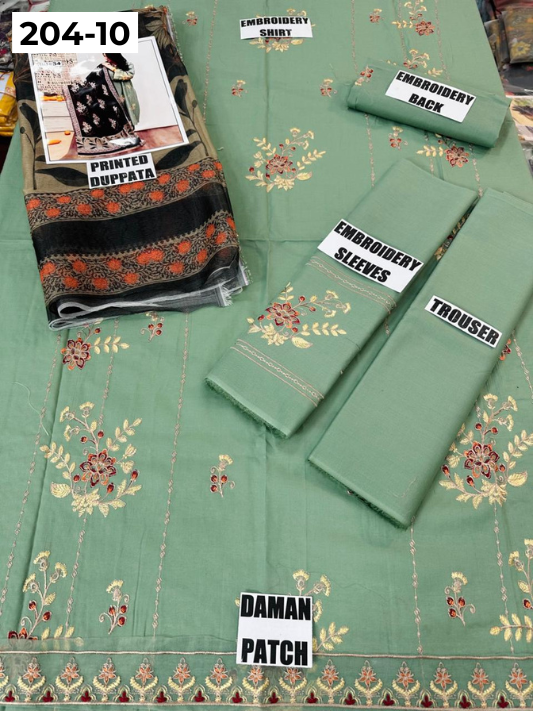 Vol 204 | DS 10 | LAWN EMBROIDERED THREE PIECE COLLECTION