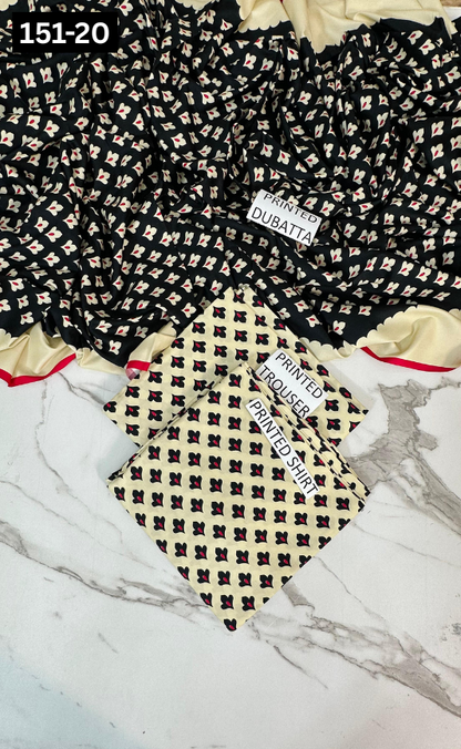 VOL 151 | DS 20 | DIGITAL PRINTED LINEN 3PC LINEN DUPATTA