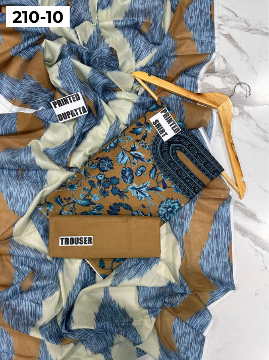 SAPPHIRE LAWN 3PC VOL 210 | DS 10 | DIGITAL PRINTED LAWN SHIRT VOIL LAWN DUPATTA DYED TROUSER