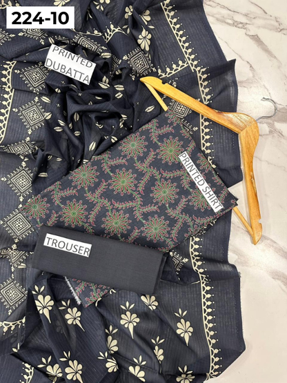 VOL 224 | DS 10 | Alkaram Studio LAWN |  DIGITAL PRINTED BANADORA LAWN SHIRT PLAIN TROUSER TANADORA LAWN DUPATTA